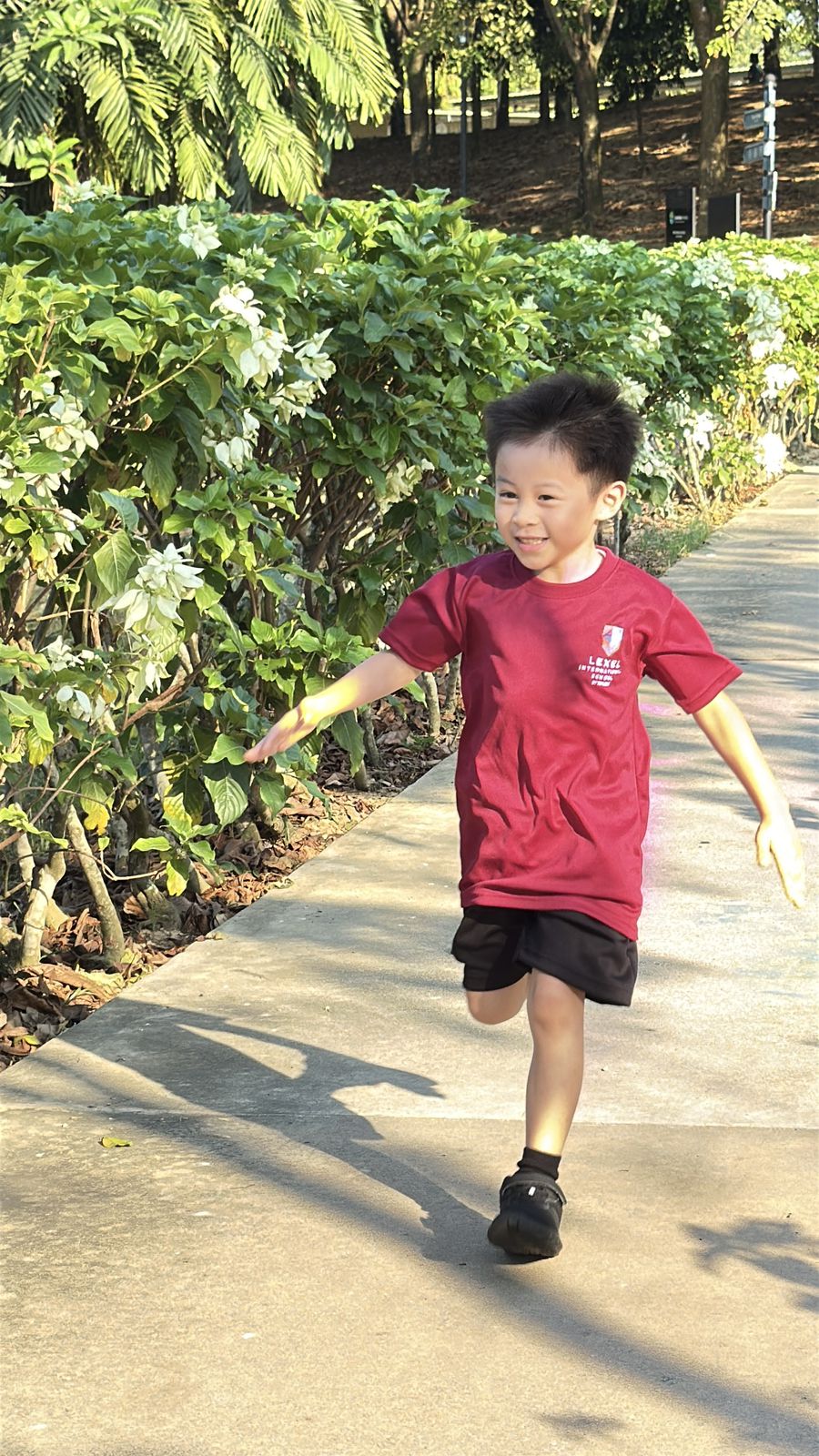 Student enjoying the campus grounds